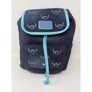 Disney Loungefly Lilo & Stitch Denim Mini‎ Backpack New with Tags